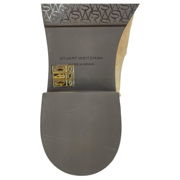 Stuart Weitzman 5050 Bold Zip Khaki Leather Womens Ankle Boots Size 9M - Picture 9 of 14